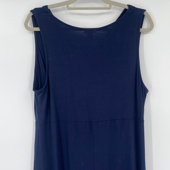 Vtg 90s Chico's Babydoll Maxi Dress Sz 16 Chicos 3 Asymmetrical Coastal Minimal - Picture 8 of 13